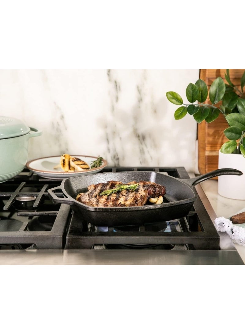 Arabest Prestige Cast Iron Grill 25cm/9.8" | Iron Grill Pan with Handle | Pre Seasoned Induction Cookware Black - PR48886 - Image 3